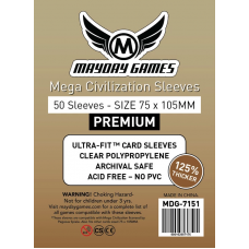 Протекторы Mayday Premium Mega Civilization для настольных игр (50 шт.) 75x105 мм